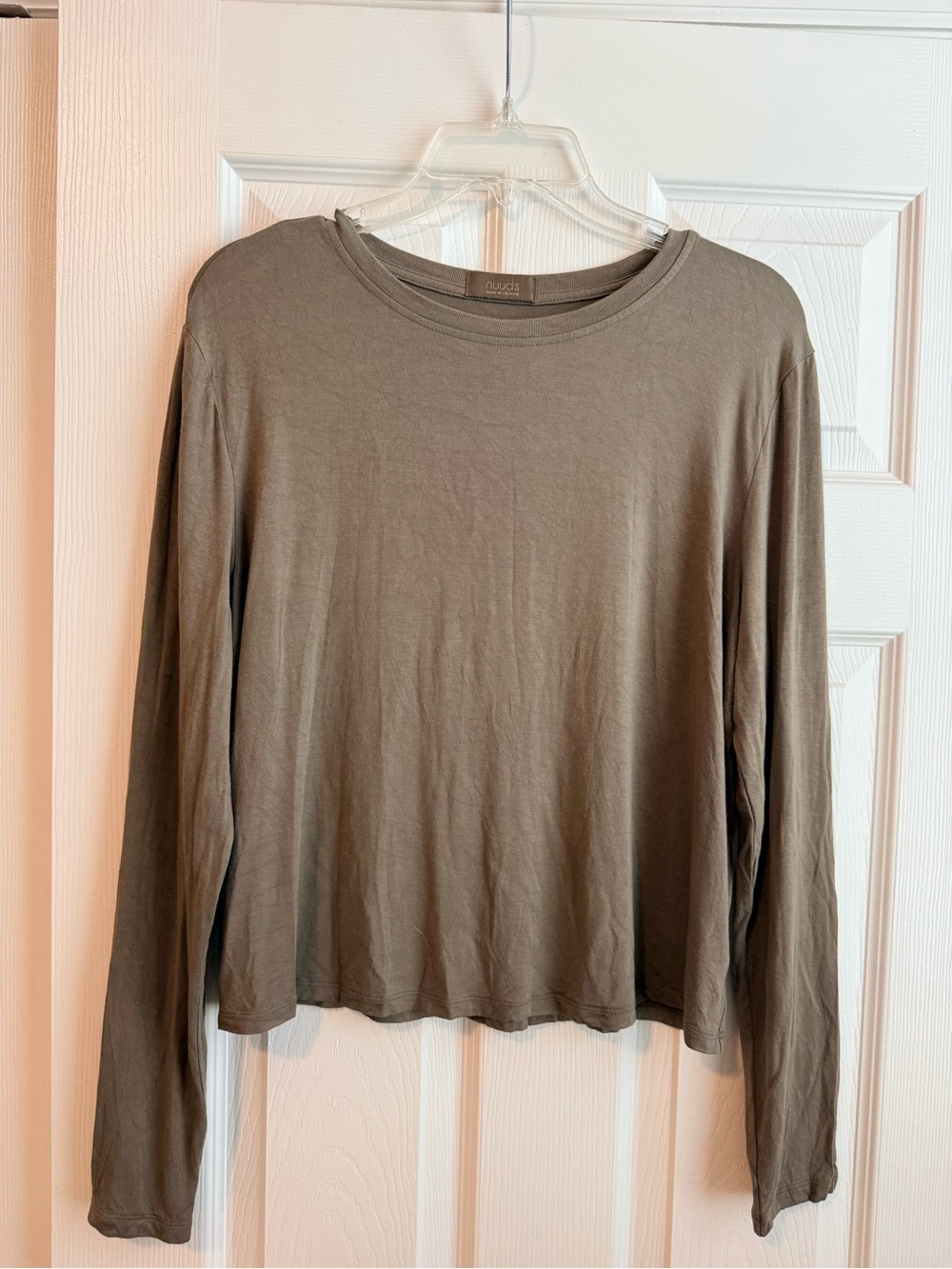 nuuds Brown-Taupe Long Sleeve Crewneck Top